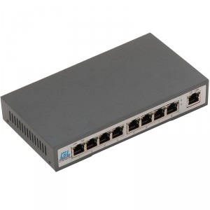 Коммутатор GIGALINK, неупр., 8 PoE (802.3af) портов 100Мбит/с, 1 Uplink порт 100Мбит/с, 96Вт