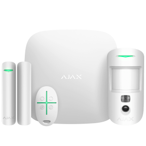 Ajax StarterKit Cam Plus white Комплект смарт-сигнализации с Hub 2 Plus